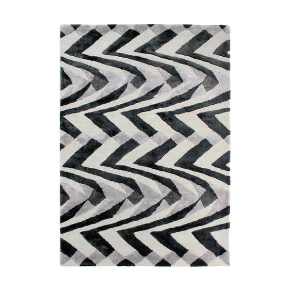Черно-сив ръчно тъкан килим Jazz, 160 x 230 cm - Flair Rugs