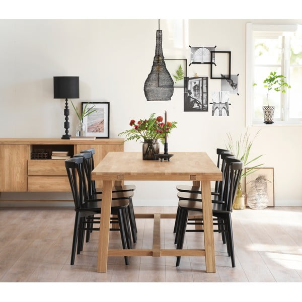 Трапезна маса от полирана дъбова дървесина , 220 x 95 cm Brooklyn - Rowico-image-2