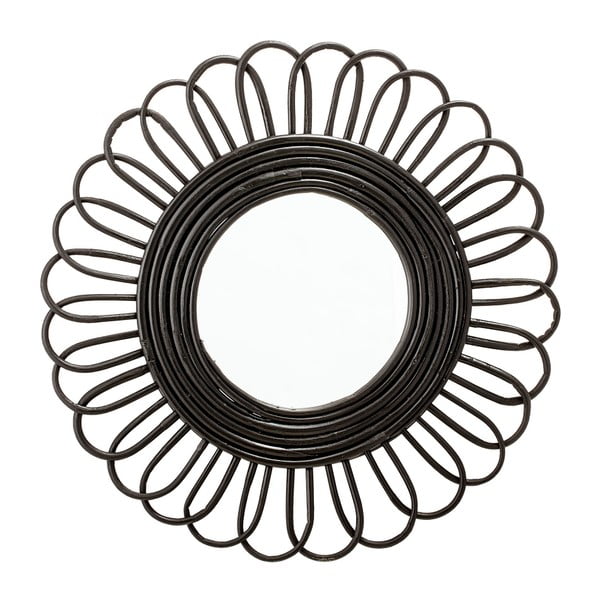 Огледало в черна плетена рамка , ⌀ 48 cm - Bloomingville