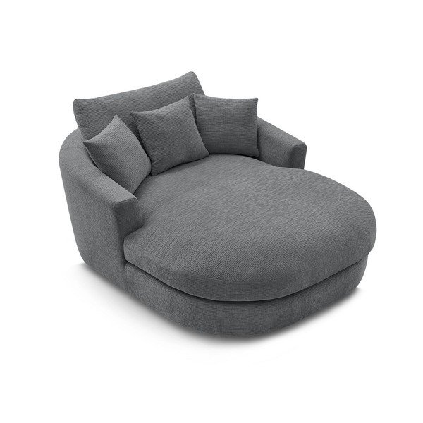 Сиво шенилово кресло Belem – Bobochic Paris-image-4