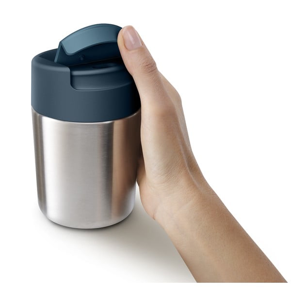 Чаша за пътуване в тъмно синьо лъскаво сребро 340 ml Sipp - Joseph Joseph-image-4