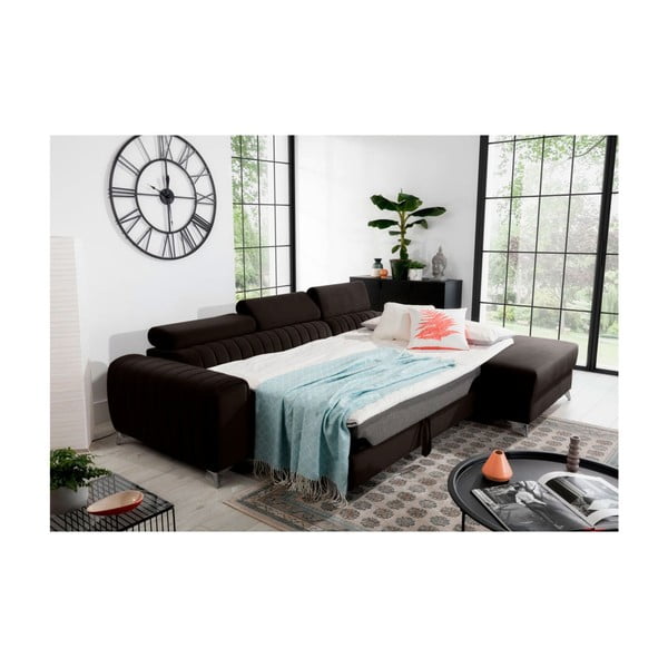 Тъмнокафяв кадифен разтегателен ъглов диван с място за съхранение (десен ъгъл) Grayson – ELTAP-image-4