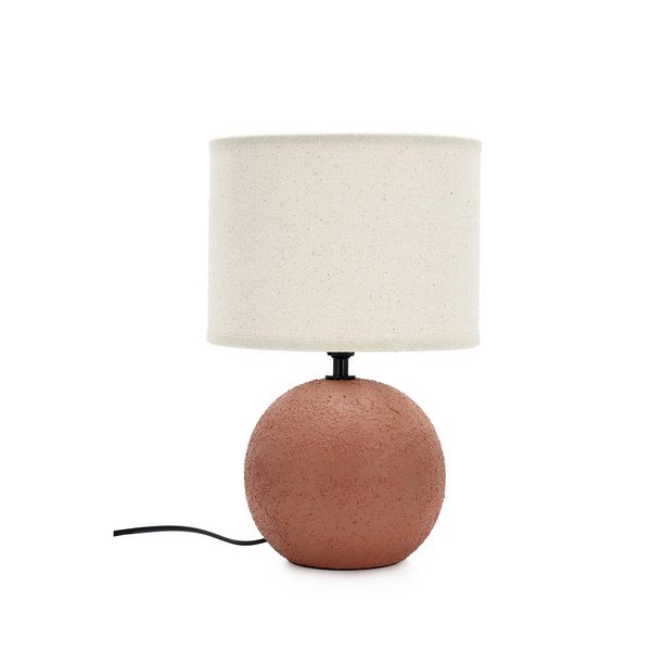 Теракотена керамична настолна лампа с текстилен абажур (височина 32 cm) Irvin – Yes Everyday