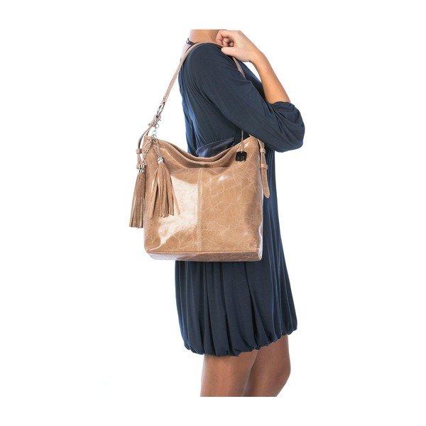 Kožená kabelka Hobo Taupe-image-4