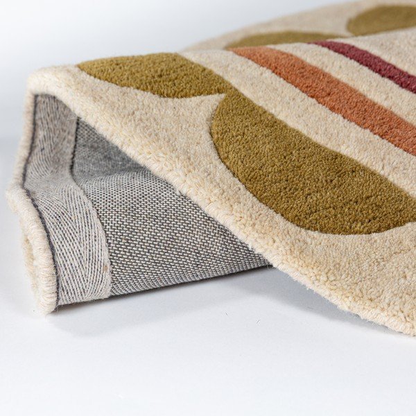Ръчно изработен вълнен кръгъл килим в естествен цвят ø 120 cm Lois – Flair Rugs-image-4