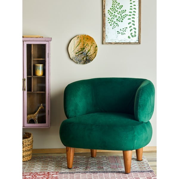 Тъмнозелено кадифено кресло крило Ruperta – Bloomingville-image-1
