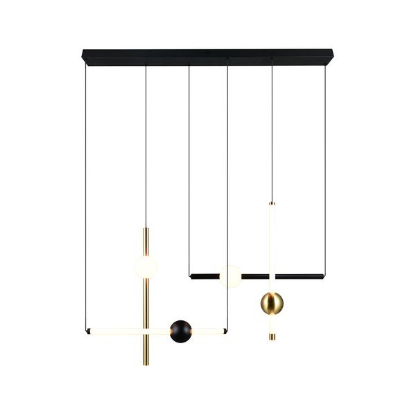 Черно/ в златист цвят LED затъмняващо се висящо осветително тяло Melita – Trio