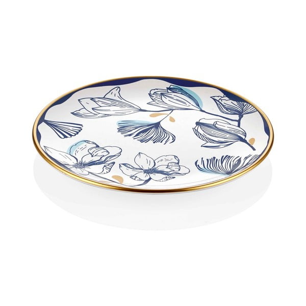 Комплект от 6 десертни чинии от бял порцелан със сини цветя Bleu Pasta, ⌀ 19 cm - Mia-image-2