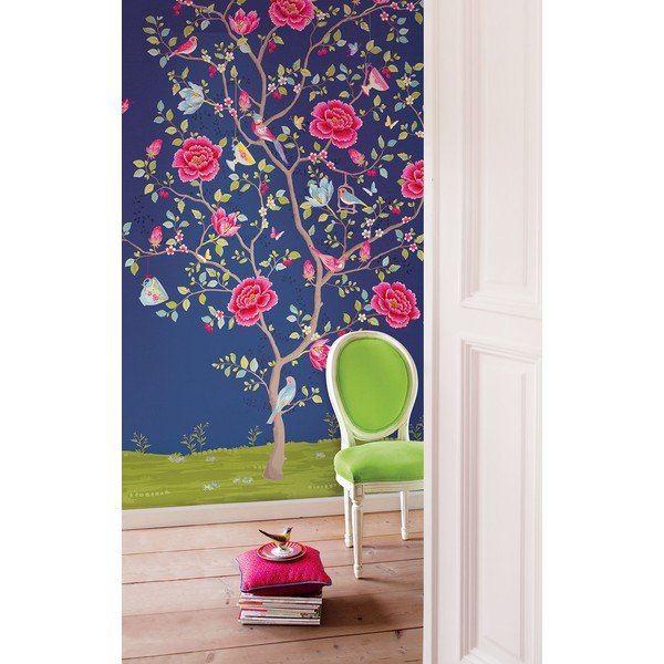 Tapeta Pip Studio Morning Glory, 186x280 cm, tmavě modrá