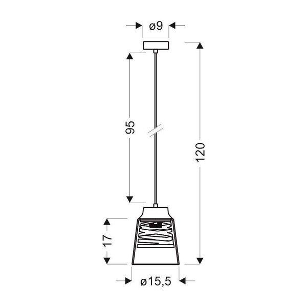 Черно висящо осветително тяло със стъклен абажур Fresno - Candellux Lighting-image-3