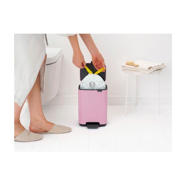 Розово стоманено кошче за боклук с педал 4 l Bo – Brabantia-image-2