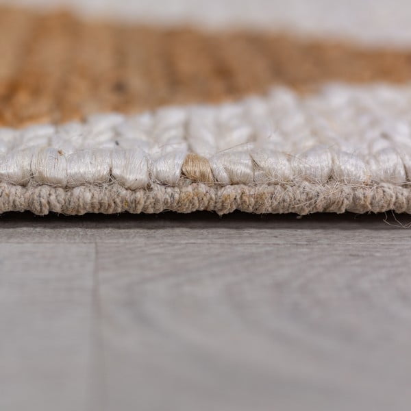 Бял/естествен ръчно изработен килим със смес от юта 160x230 cm Effie Diamond – Flair Rugs-image-4