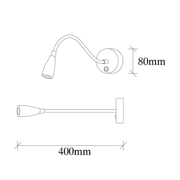 Черна LED стенна лампа Reading – Opviq lights-image-4