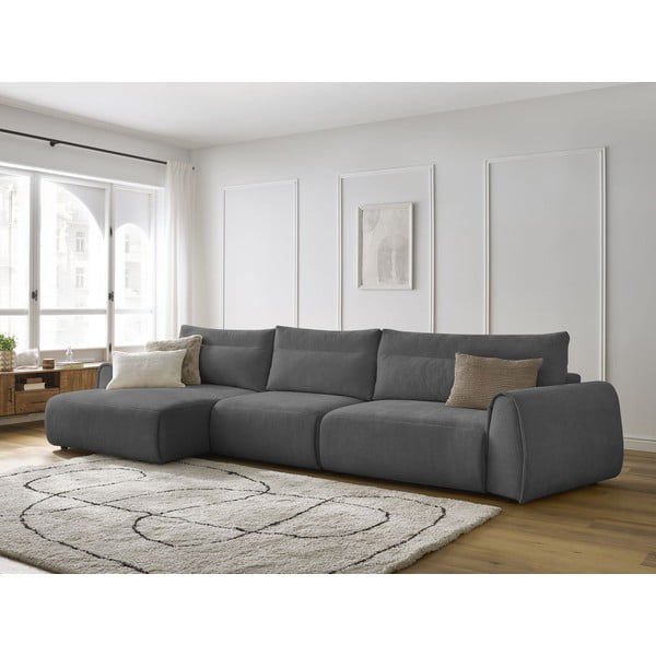 Сив ъглов диван Aden – Bobochic Paris-image-1