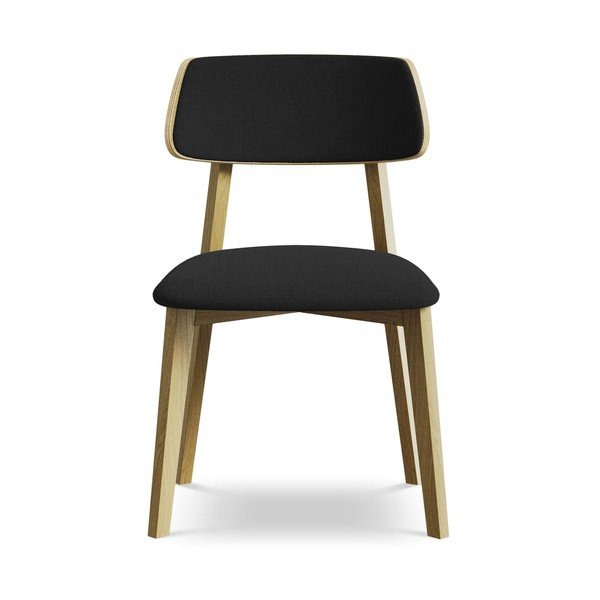 Черен трапезен стол от масивна дървесина Niu – Makamii-image-1