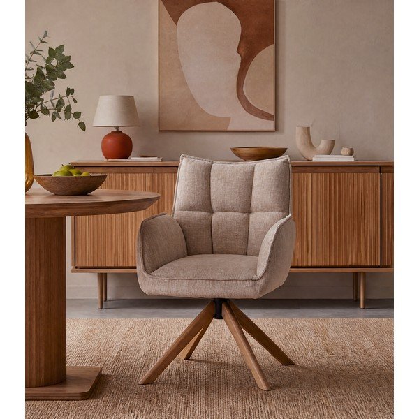 Кремави тапицирани трапезни столове в комплект 2 бр. Marilla – Unique Furniture-image-1