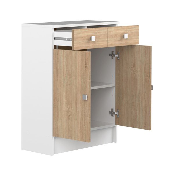 Бял нисък шкаф за баня в дъб 60x82 cm Combi - TemaHome-image-4
