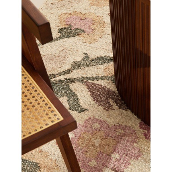 Кремава ръчно изработена ютена пътека 80x200 cm Roya Violette – Elle Decoration-image-3