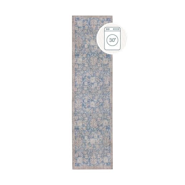Синя пътека подходяща за пране 60x230 cm Orelia Global – Flair Rugs