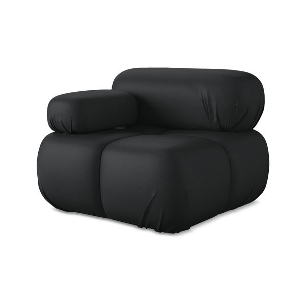 Черен модул за диван от изкуствена кожа (ляв ъгъл) Lokua – Makamii-image-1