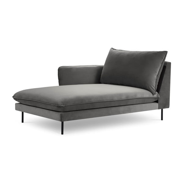 Тъмно сиво кадифено кресло за отдих, ляв ъгъл Vienna - Cosmopolitan Design