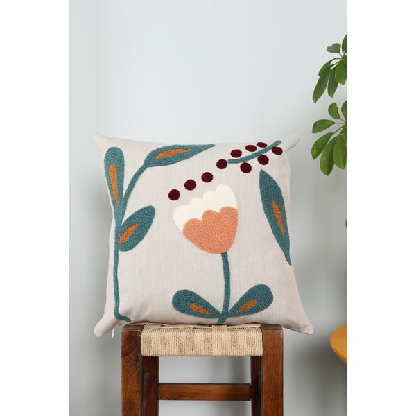 Ленена декоративна възглавница 43x43 cm Fresya – Mioli Decor-image-1