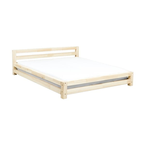 Двойно легло от лакиран смърч Двойно, 160 x 200 cm - Benlemi