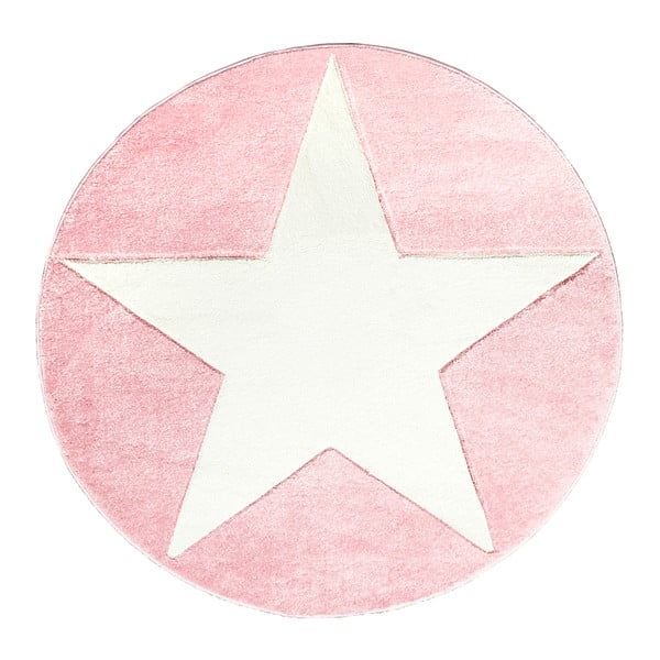 Růžový dětský koberec Happy Rugs Round, Ø 160 cm 