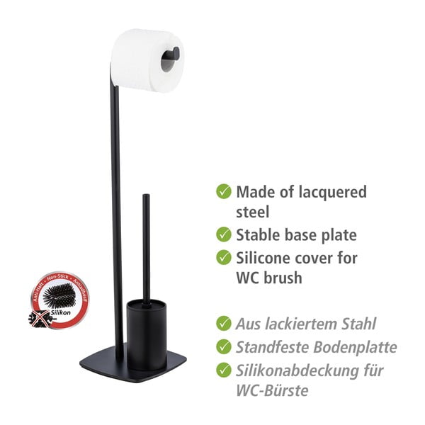 Стоманен държач за тоалетна хартия с четка Iria - Wenko-image-4