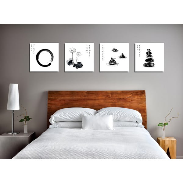 Картини в комплект от 4 бр. 30x30 cm Japanese Zen - Wallity-image-2