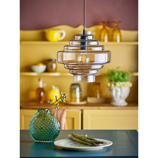 Кафяво висящо осветително тяло със стъклен абажур ø 27 cm Ilua – Bloomingville-image-1