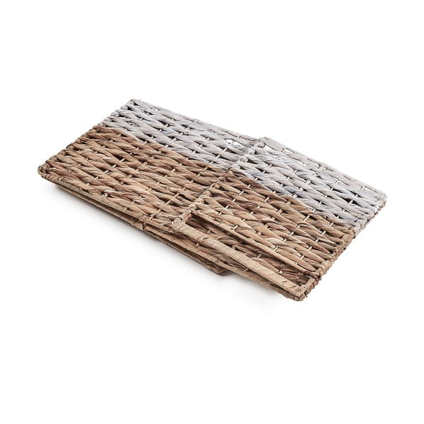 Плетена кутия за съхранение с бели детайли Woody - Kave Home-image-2