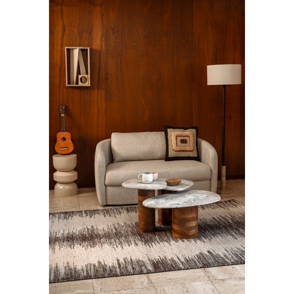 Кафяви/бежови масички за кафе в комплект 3 бр. с мраморна плоча 41x73 cm Suki – Dutchbone-image-1