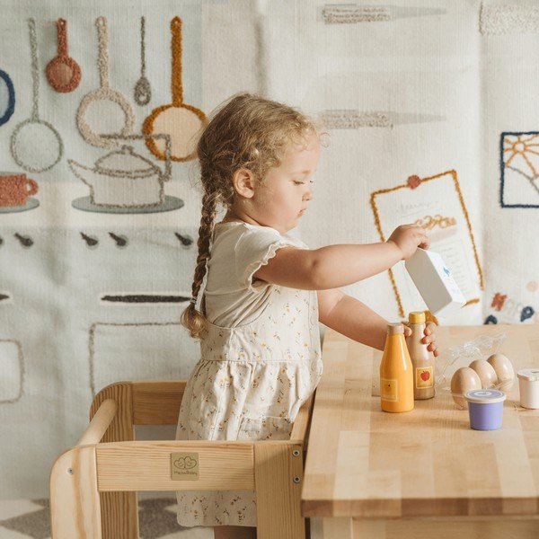 Бяла/естествена учебна кула от масивен бор Montessori – Meowbaby-image-1