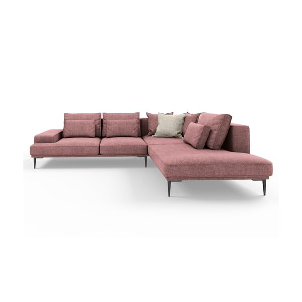 Розов ъглов разтегателен диван , десен ъгъл Liege - Interieurs 86-image-2