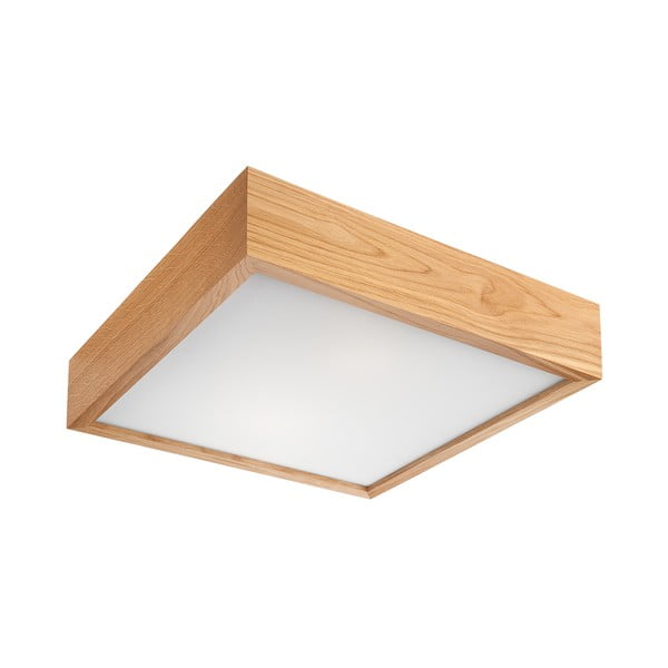 Светлокафява лампа за таван със стъклен абажур 27,5x27,5 cm Quadro - LAMKUR