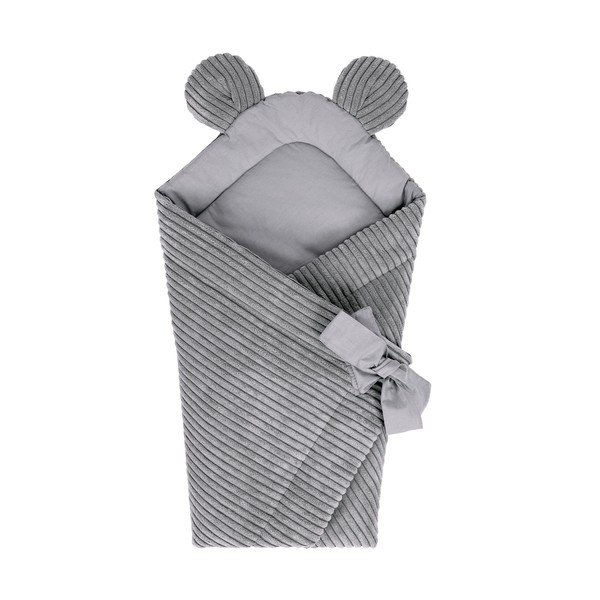 Сиво бебешко одеяло от рипсено кадифе 35x65 cm – Meowbaby