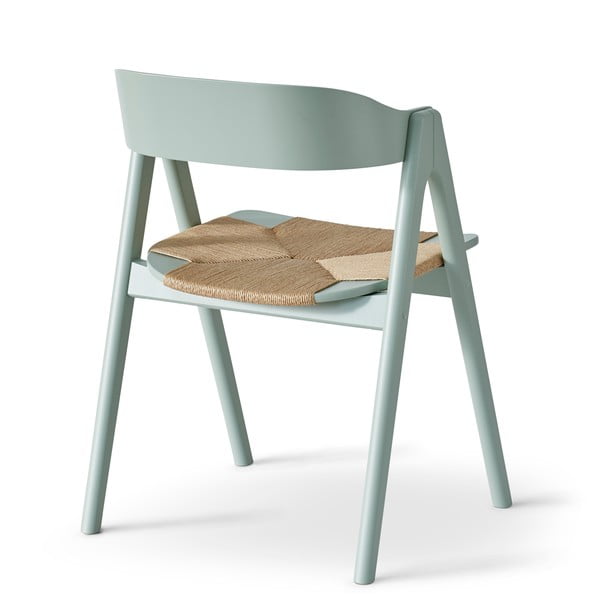 Светлозелен трапезен стол от букова дървесина с ратанова седалка Findahl от Hammel Mette - Hammel Furniture-image-4