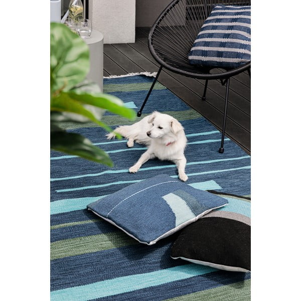 Тъмносин двустранен килим за открито, изработен от рециклирана пластмаса , 160 x 230 cm Marlin - Green Decore-image-2