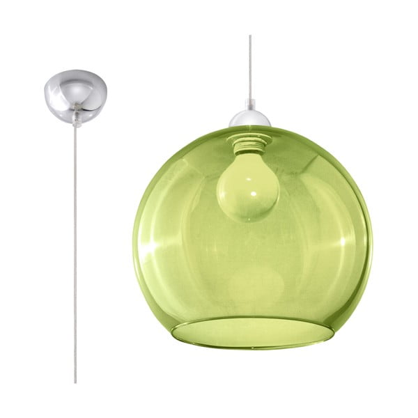 Зелена висяща лампа със стъклен абажур ø 30 cm Bilbao - Nice Lamps