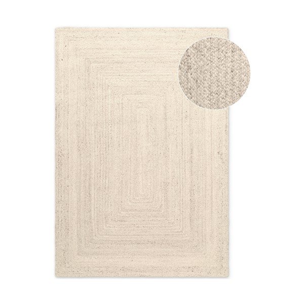 Кремав двустранен/ръчно изработен ютен килим 200x300 cm Juno – Hanse Home