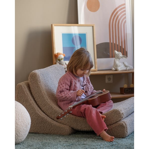 Светлокафяв детски стол от букле Moon – Wigiwama-image-3