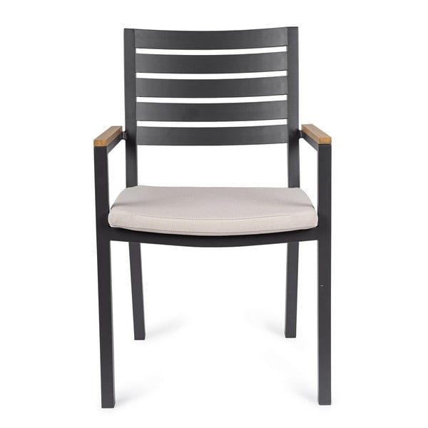 Антрацитни градински столове в комплект от 4 бр. метални Henna   – Bizzotto-image-2