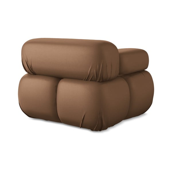 Кафяв модул за диван от изкуствена кожа (ляв ъгъл) Lokua – Makamii-image-4