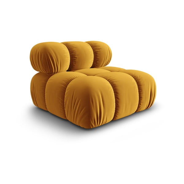 Модул за диван от жълто кадифе (централна част) Bellis - Micadoni Home-image-3
