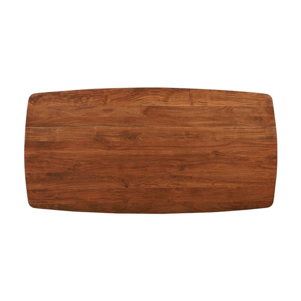 Кафява трапезна маса с акациев плот 100x220 cm Quenza – Light & Living-image-4