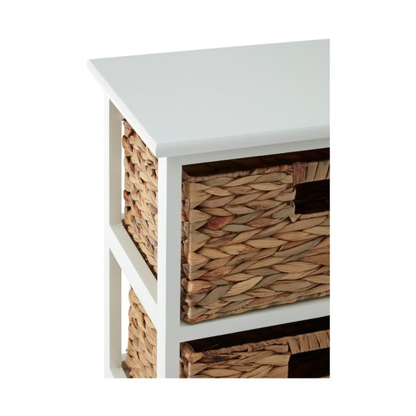 Шкаф за баня от масивна дървесина от павловния в бяло и натурално 41x70 cm Padstow - Premier Housewares-image-1