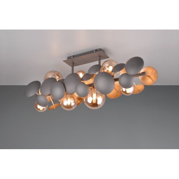 Таванна лампа със стъклен абажур в сиво-златисто 76x22 cm Bubble - Trio Select-image-3