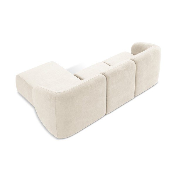 Бежов шенилов ъглов диван (десен ъгъл) Lani – Makamii-image-3