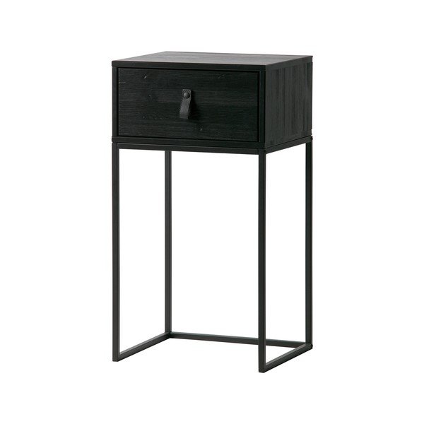 Черно нощно шкафче с чекмедже Zola - WOOOD-image-3